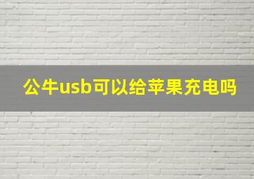 公牛usb可以给苹果充电吗