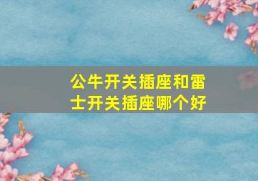 公牛开关插座和雷士开关插座哪个好