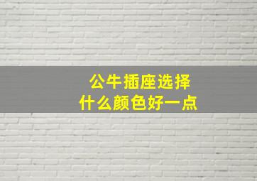 公牛插座选择什么颜色好一点