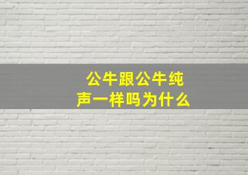 公牛跟公牛纯声一样吗为什么