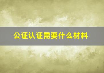 公证认证需要什么材料