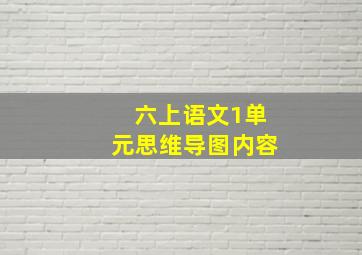 六上语文1单元思维导图内容