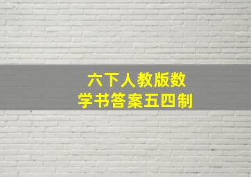 六下人教版数学书答案五四制