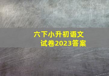 六下小升初语文试卷2023答案