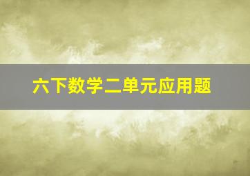 六下数学二单元应用题