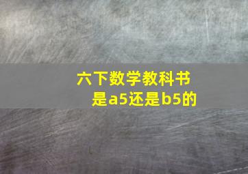 六下数学教科书是a5还是b5的