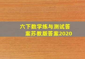 六下数学练与测试答案苏教版答案2020