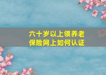 六十岁以上领养老保险网上如何认证