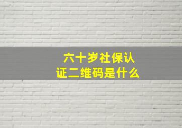 六十岁社保认证二维码是什么