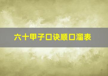 六十甲子口诀顺口溜表