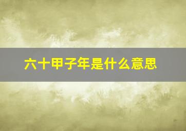 六十甲子年是什么意思