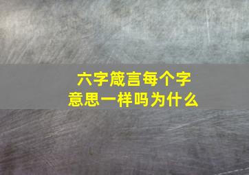 六字箴言每个字意思一样吗为什么