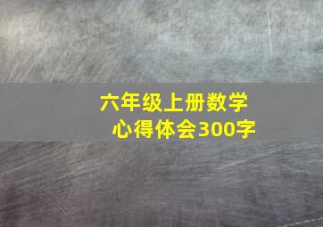 六年级上册数学心得体会300字