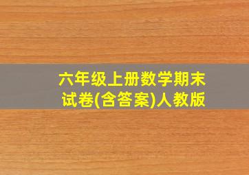 六年级上册数学期末试卷(含答案)人教版