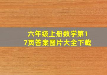 六年级上册数学第17页答案图片大全下载