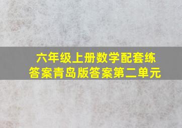 六年级上册数学配套练答案青岛版答案第二单元