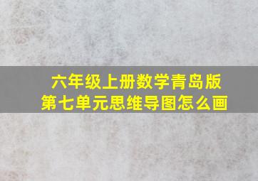 六年级上册数学青岛版第七单元思维导图怎么画