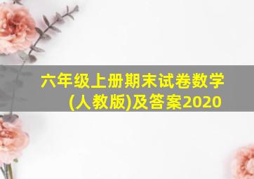 六年级上册期末试卷数学(人教版)及答案2020