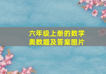 六年级上册的数学奥数题及答案图片