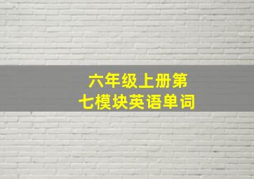 六年级上册第七模块英语单词