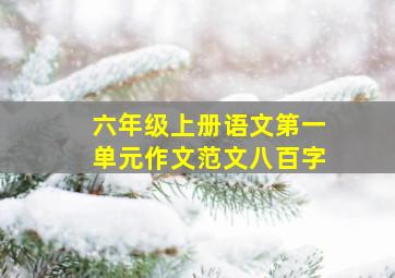 六年级上册语文第一单元作文范文八百字