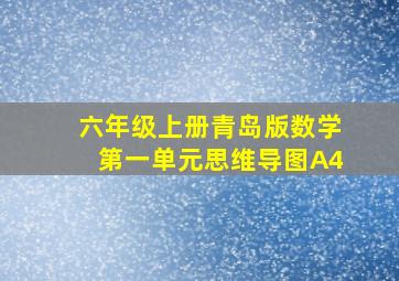 六年级上册青岛版数学第一单元思维导图A4