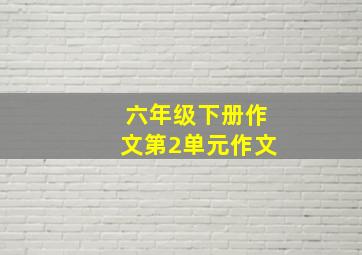 六年级下册作文第2单元作文