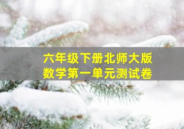 六年级下册北师大版数学第一单元测试卷