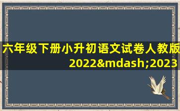 六年级下册小升初语文试卷人教版2022—2023