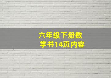 六年级下册数学书14页内容