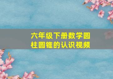 六年级下册数学圆柱圆锥的认识视频