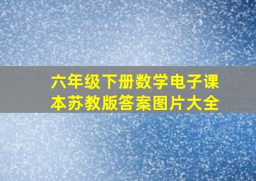 六年级下册数学电子课本苏教版答案图片大全