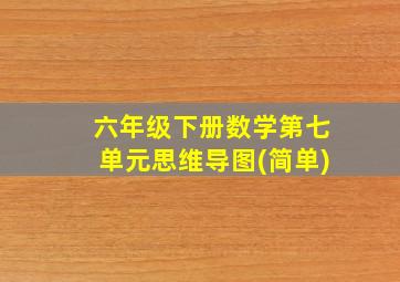 六年级下册数学第七单元思维导图(简单)