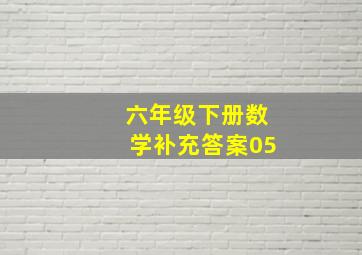 六年级下册数学补充答案05