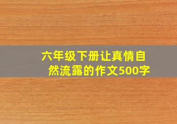 六年级下册让真情自然流露的作文500字