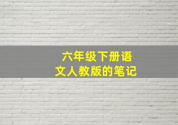 六年级下册语文人教版的笔记