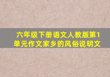 六年级下册语文人教版第1单元作文家乡的风俗说明文