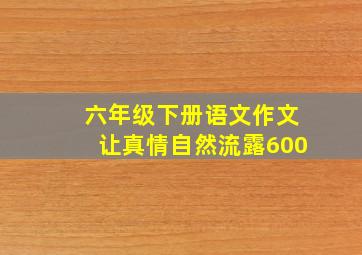 六年级下册语文作文让真情自然流露600