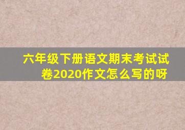 六年级下册语文期末考试试卷2020作文怎么写的呀