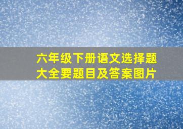 六年级下册语文选择题大全要题目及答案图片