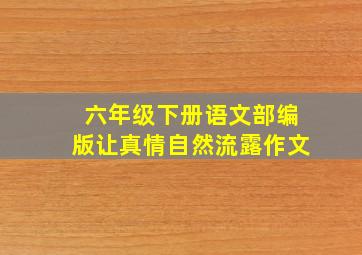 六年级下册语文部编版让真情自然流露作文