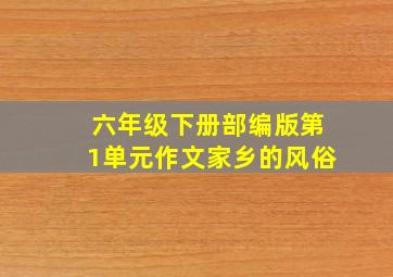 六年级下册部编版第1单元作文家乡的风俗