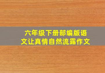 六年级下册部编版语文让真情自然流露作文