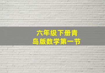 六年级下册青岛版数学第一节