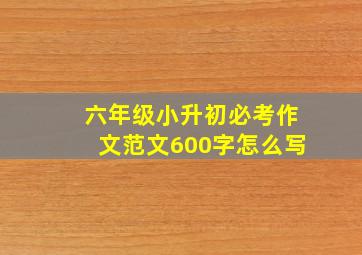 六年级小升初必考作文范文600字怎么写