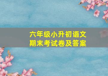 六年级小升初语文期末考试卷及答案