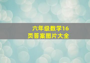 六年级数学16页答案图片大全