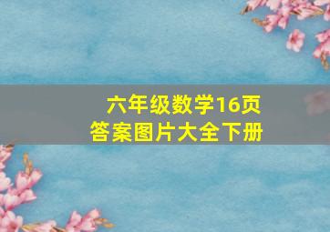 六年级数学16页答案图片大全下册