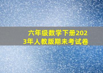 六年级数学下册2023年人教版期未考试卷