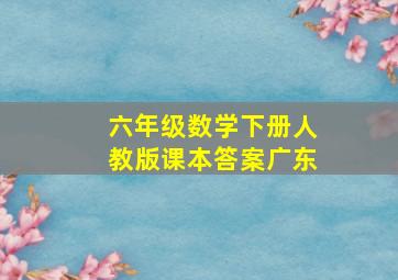 六年级数学下册人教版课本答案广东